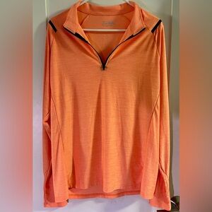 Lululemon men’s XXXL 1/4 Zip, long sleeve Lightweight, stretchy Heathered orange